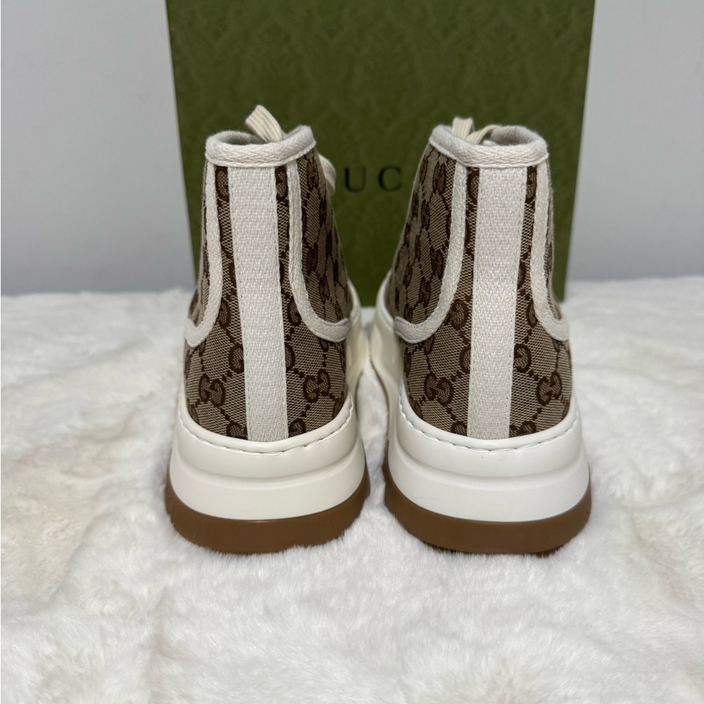 Gucci Beige and White Logo High-Tops - Picture 2 of 6